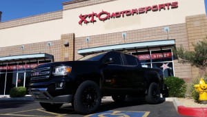 We gave this GMC Canyon some beefy upgrades to the stock suspension from ICON Vehicle Dynamics. The ICON Vehicle Dynamics Stage 4 supension system includes, 2.5" Remote Reservoir Coilover Shocks, 2.5 Series Piggyback Rear Shocks, & Tubular Uniball Upper Control Arms. We also wrapped some TOYO TIRES Open Country A/T tires around some Fuel Offroad D531 Hostage wheels.