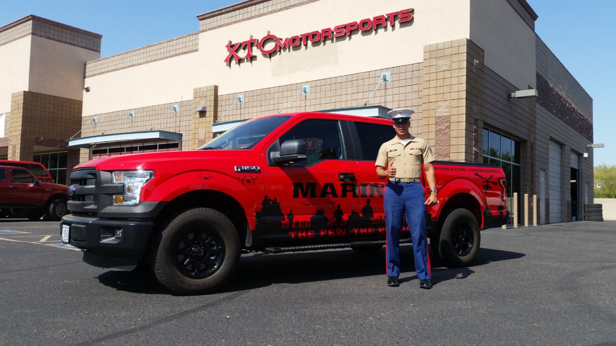 SGT Ramirez and the United States Marine Corps brought us this Ford Trucks F150 for a stereo & wheels.