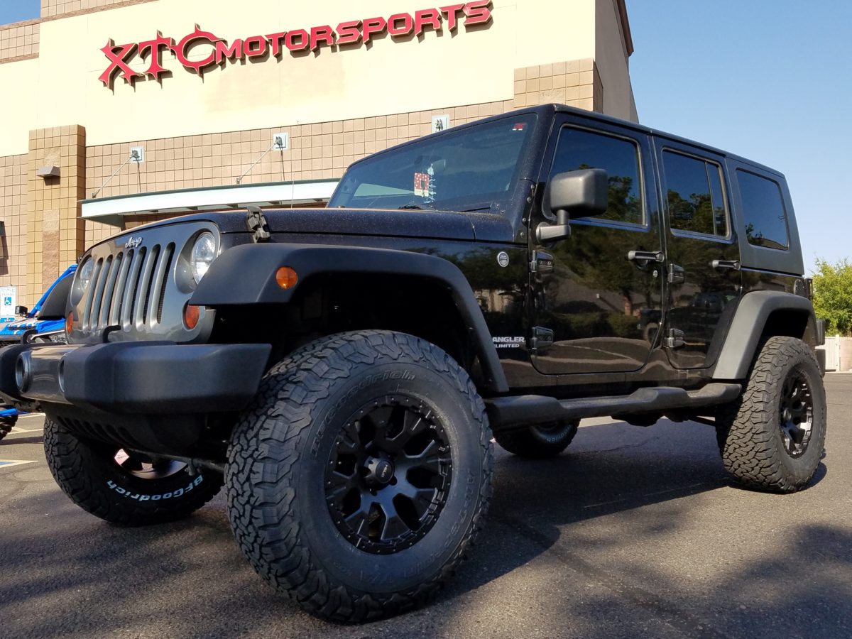Eric & Shay brought in their 2010 Jeep Wrangler Unlimited for a Rubicon Express Inc. 2.5" suspension lift with Bilstein Shock Absorbers Shock Absorbers 5100 series shocks, 5 BFGoodrich Tires All-Terrain KO2 tires wrapped around 17x9 HELO 878 wheels.