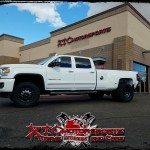 Mike brought in his 2015 GMC Sierra 3500 Dually for a set of Cognito Motorsports Upper Control arms, Fox 2.0 series shocks, and some 285/75R17 Nitto Ridge Grappler tires wrapped around some 17