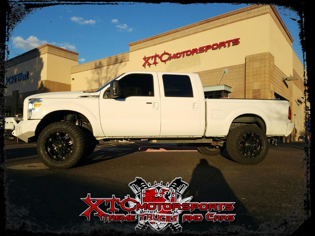 Over the last few years we have done some major upgrades on Brent's 2015 Ford F350 Super Duty. We have put on a total of 3.5" of lift with adjustable trac bar, dual steering stabilizer, & 2.5" piggyback shocks all from ICON Vehicle Dynamics, 37x12.50R22 Ridge Grapplers from Nitto Tire on some 22x9.5 Black Fuel Hostage wheels, K&N air intake, Magnaflow DPF back exhaust system, ARB twin air compressor, 2 gallon air tank from VIAIR to power his Kleinn Air Horns & Ride-Rite load leveling airbags, AMP Research power steps, UnderCover Tonneau Covers Swing Case, BedRug carpeted bed liner, Bak Industries Bakflip tonneau cover, TRANSFER FLOW, INC. 50 gallon mid ship replacement fuel tank, Mag-Hytech differential covers front & rear, all factory lighting has been upgraded to LED, Road Armor Bumpers front & rear with Rigid lighting & a WARN VR12-S 12,000 lb winch with synthetic rope.