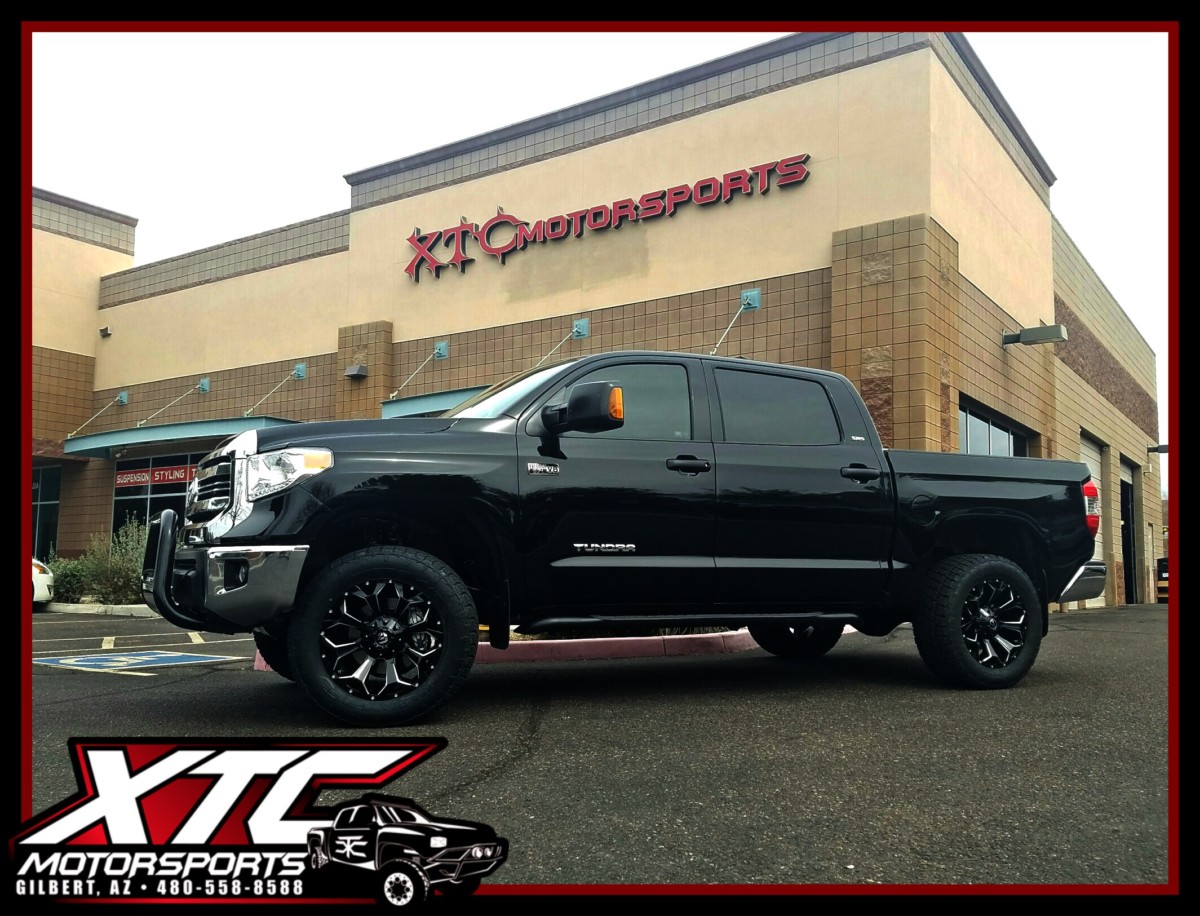 Mike dropped off his 2017 Toyota USA Tundra for a ReadyLift Suspension Inc. 3"/1" SST lift kit and some 305/55R20 Nitto Tire Terra Grappler G2's wrapped around some 20x9 Gloss Black & Milled Fuel Offroad Assault wheels.