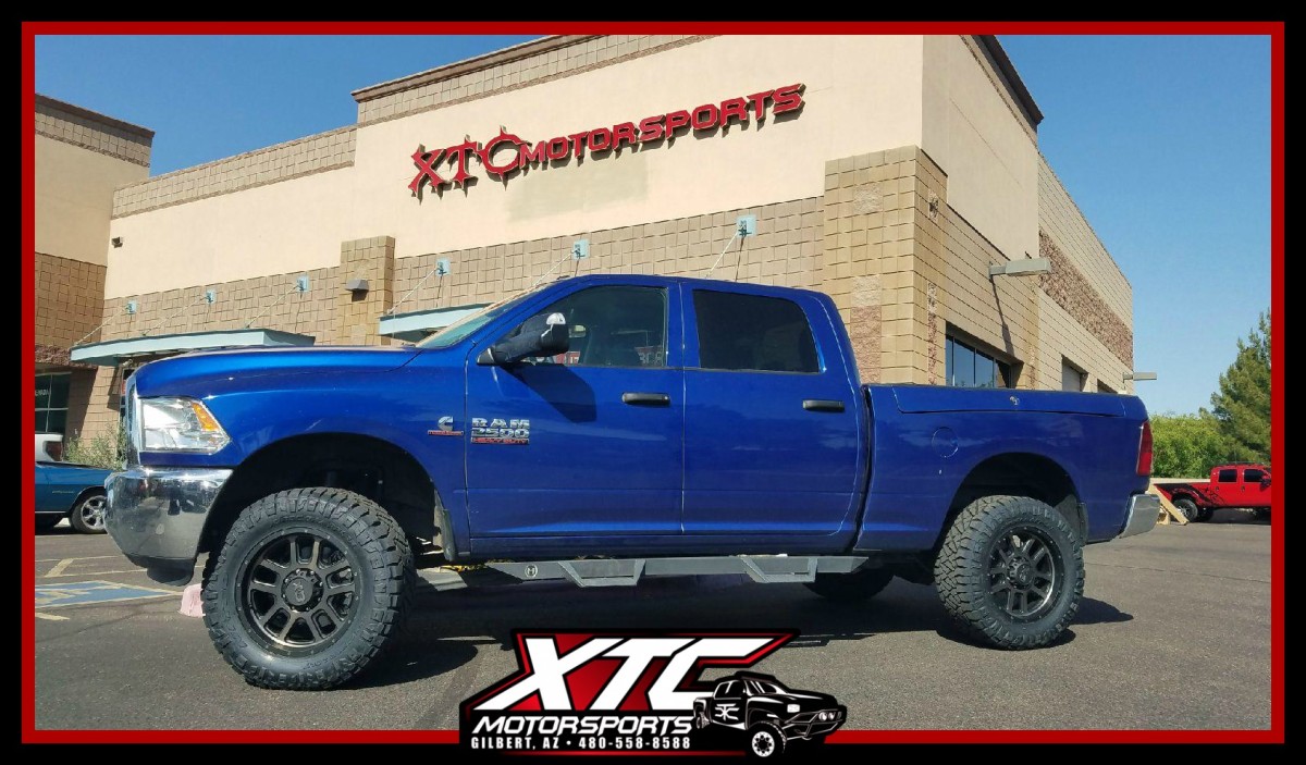Jason brought his 2016 Ram 2500 in for a Daystar Products International 2" leveling kit with front Bilstein Shock Absorbers 5100 series front shocks with a set of 35x12.50R20 Nitto Tire Ridge Grapplers on a set of 20x9 XD828 Delta dark tint XD wheels.