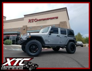 Mike brought his 2014 Jeep Wrangler JK Sport for a 3" BDS Suspension lift with FOX 2.0 Shox, Smittybilt Carbine front bumper with a set of Rigid Industries - LED Lighting D2 Hyperspot lights and SRC rear bumper with swing away tire carrier, 5 Moto Metal Black Out MO977 Link wheels wrapped with a set of 35x12.50R18 Nitto Tire Ridge Grapplers.