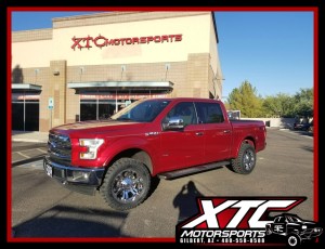 We just installed a set of Bilstein Shock Absorbers 5100 series struts to level out the front of Chris' 2017 Ford Motor Company F150 along with a set of 20x9 KMC Wheels XD778 Chrome Monsters, wrapped with a set of 295/55R20 Toyo Tires Open Country M/T's.