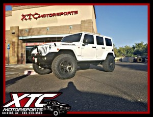 We just finished up this 2015 Jeep Wrangler Rubicon Unlimited for Joe. We installed a BDS Suspension 3" lift with FOX 2.0 Performance Series shox and steering stabilizer, a set of 35x12.50R17 Nitto Tire Ridge Grapplers wrapped around a set of 17x9 Fuel Offroad Double Dark Tint Beast wheels, front & rear WARN Elite Series bumpers including tire carrier and a VR8-S 8,000 lb winch, a Borla Exhaust system, as well as aFe POWER air intake and a Superchips FlashCal speedometer calibrator.