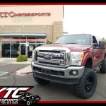 Rod brought in his 2015 Ford F350 Super Duty for a Fabtech 8″ Radius Arm System w/2.25 Dirt Logic Shocks, a set of N-FAB Nerf Steps, a set of 20x10 KMC Matte Black Rockstar 3 wheels wrapped with a set of 37x13.50R20 Toyo Open Country M/T tires.